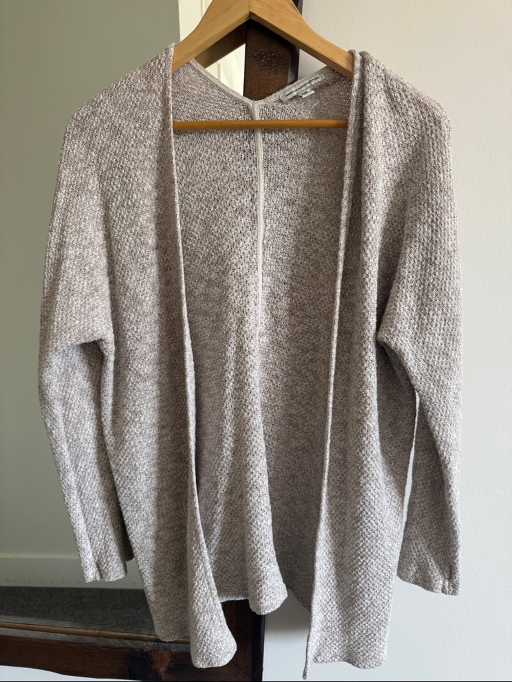 American Eagle Outfitters Open-Front Cardigan Sweater - Light Taupe Cotton/poly